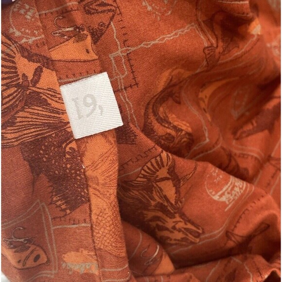 Cabelas Fishing Shirt Mens 2XL Rust Fish Print Vented Short Sleeves EUC - Picture 6 of 12